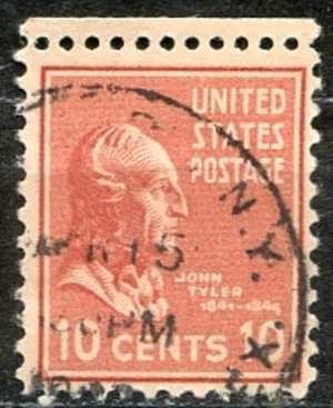 z vendido USA 1938 Scott 815 Sello º Presidente John Tyler (1790-1862) Etats Unis Estados Unidos Timbre utilisé usado 